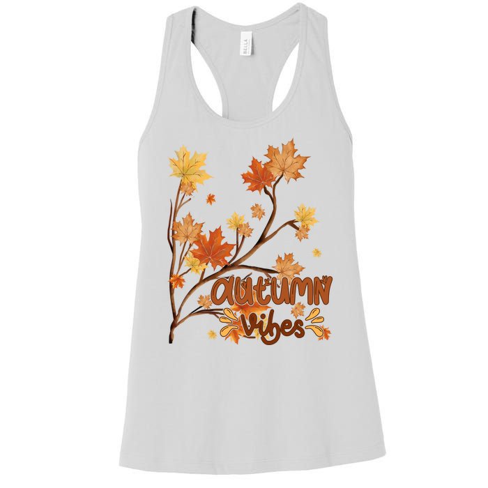 Autumn Vibes Leaves Cozy Women's Racerback Tank