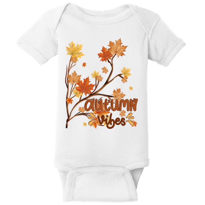 Autumn Vibes Leaves Cozy Baby Bodysuit