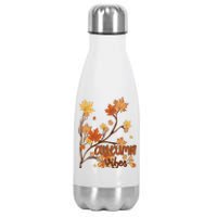 Autumn Vibes Leaves Cozy Stainless Steel Insulated Water Bottle