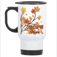 Autumn Vibes Leaves Cozy Stainless Steel Travel Mug