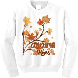 Autumn Vibes Leaves Cozy Kids Sweatshirt