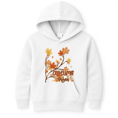 Autumn Vibes Leaves Cozy Kids Hoodie