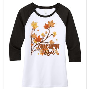 Autumn Vibes Leaves Cozy Women's Tri-Blend 3/4-Sleeve Raglan Shirt