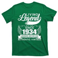 Authentic Vintage Living Legend Since 1934 Legends Never Die 90th Birthday T-Shirt