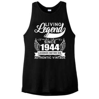 Authentic Vintage Living Legend Since 1944 Legends Never Die 80th Birthday Ladies PosiCharge Tri-Blend Wicking Tank