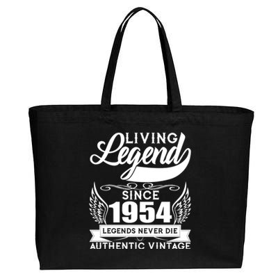 Authentic Vintage Living Legend Since 1954 Legends Never Die 70th Birthday Cotton Canvas Jumbo Tote