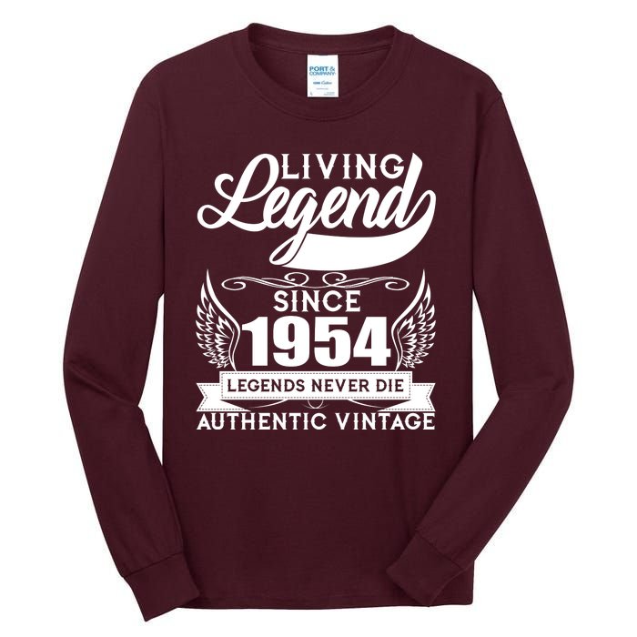 Authentic Vintage Living Legend Since 1954 Legends Never Die 70th Birthday Tall Long Sleeve T-Shirt