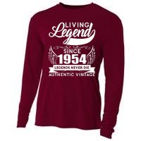 Authentic Vintage Living Legend Since 1954 Legends Never Die 70th Birthday Cooling Performance Long Sleeve Crew