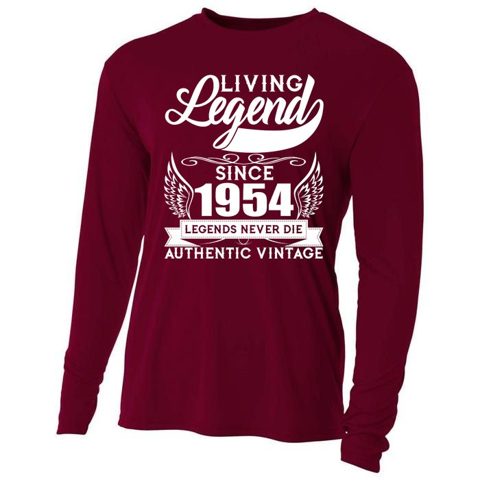 Authentic Vintage Living Legend Since 1954 Legends Never Die 70th Birthday Cooling Performance Long Sleeve Crew