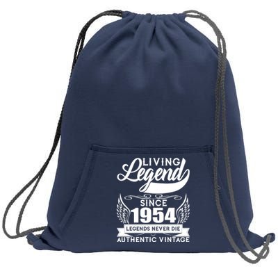 Authentic Vintage Living Legend Since 1954 Legends Never Die 70th Birthday Sweatshirt Cinch Pack Bag