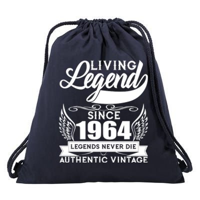 Authentic Vintage Living Legend Since 1964 Legends Never Die 60th Birthday Drawstring Bag