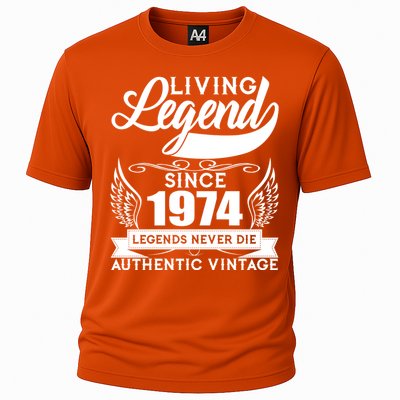 Authentic Vintage Living Legend Since 1974 Legends Never Die 50th Birthday Cooling Performance Crew T-Shirt