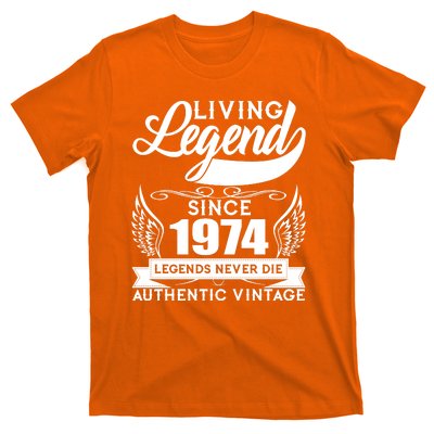 Authentic Vintage Living Legend Since 1974 Legends Never Die 50th Birthday T-Shirt