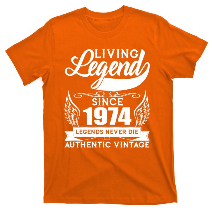 Authentic Vintage Living Legend Since 1974 Legends Never Die 50th Birthday T-Shirt