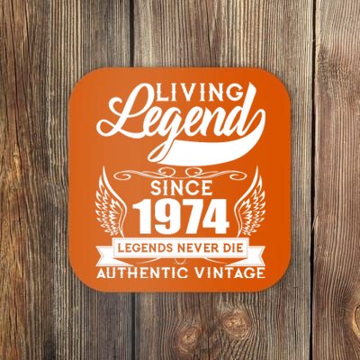 Authentic Vintage Living Legend Since 1974 Legends Never Die 50th Birthday Coaster