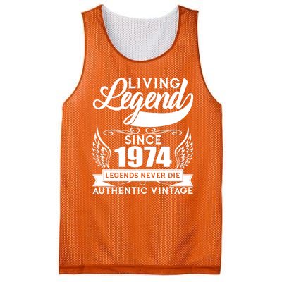 Authentic Vintage Living Legend Since 1974 Legends Never Die 50th Birthday Mesh Reversible Basketball Jersey Tank