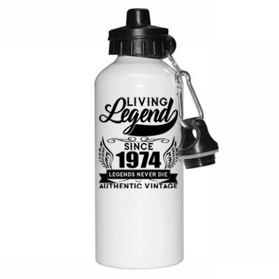 Authentic Vintage Living Legend Since 1974 Legends Never Die 50th Birthday Aluminum Water Bottle