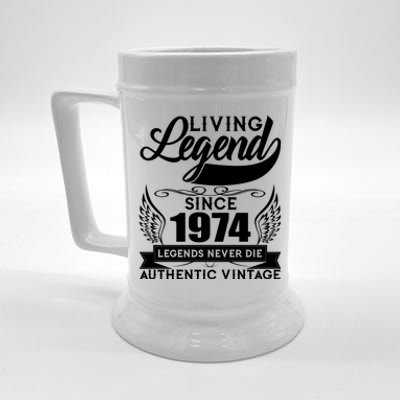 Authentic Vintage Living Legend Since 1974 Legends Never Die 50th Birthday Beer Stein