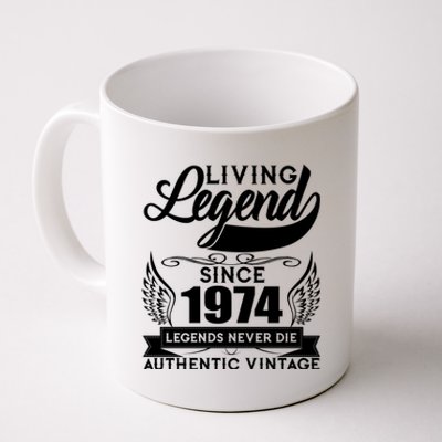 Authentic Vintage Living Legend Since 1974 Legends Never Die 50th Birthday Coffee Mug