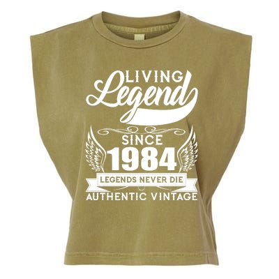 Authentic Vintage Living Legend Since 1984 Legends Never Die 40th Birthday Garment-Dyed Women's Muscle Tee