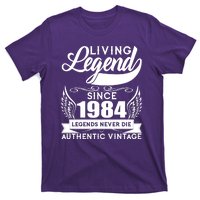 Authentic Vintage Living Legend Since 1984 Legends Never Die 40th Birthday T-Shirt