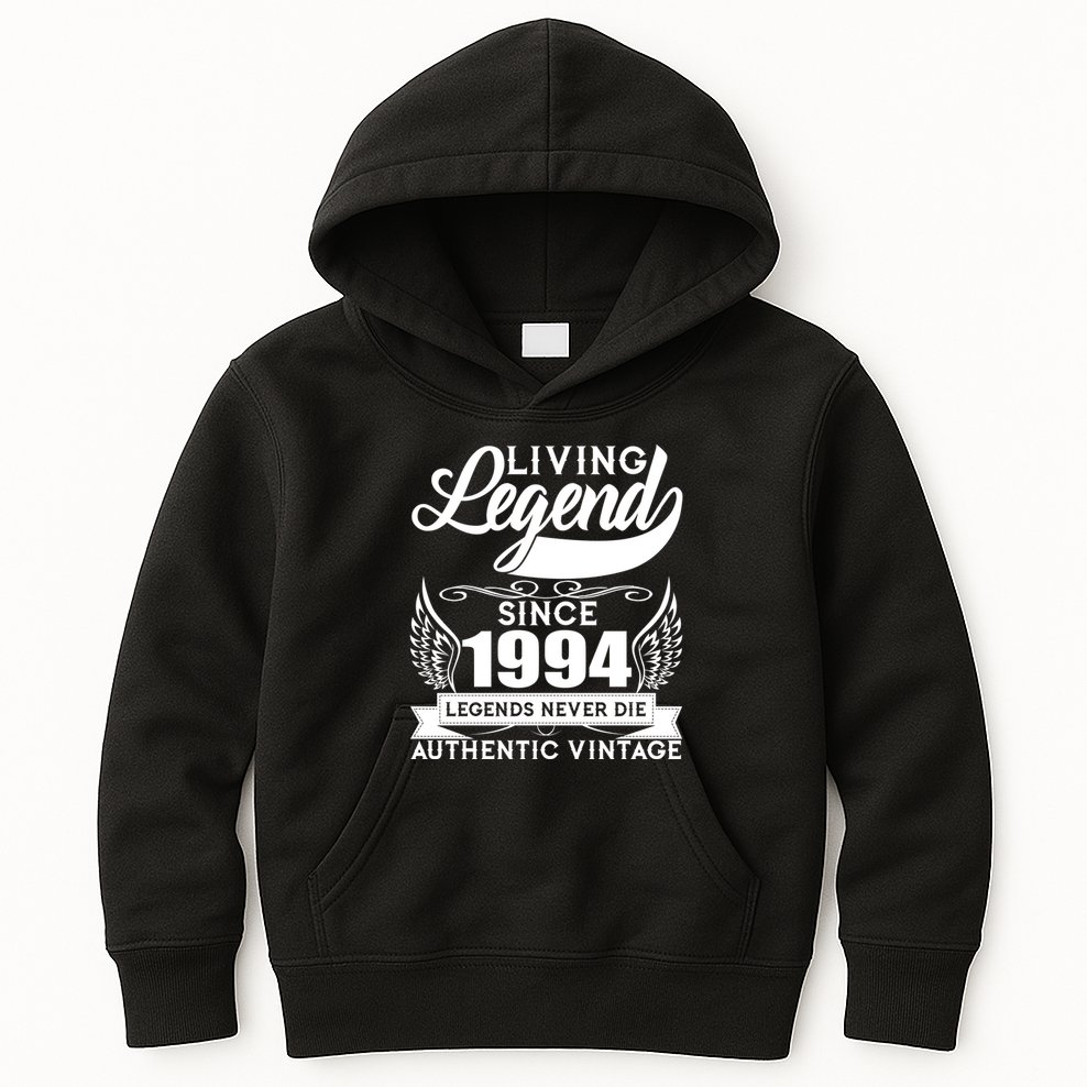 Authentic Vintage Living Legend Since 1994 Legends Never Die 30th Birthday Kids Hoodie