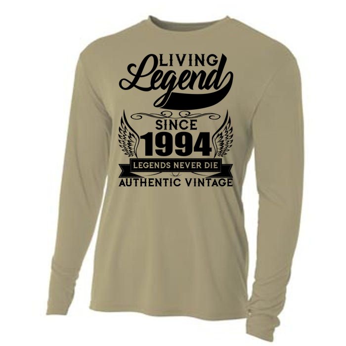 Authentic Vintage Living Legend Since 1994 Legends Never Die 30th Birthday Cooling Performance Long Sleeve Crew