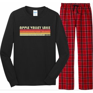 Apple Valley Lake Ohio Funny Fishing Camping Summer Gift Meaningful Gift Long Sleeve Pajama Set