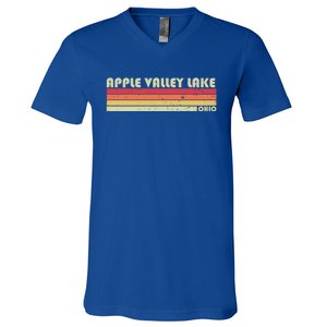 Apple Valley Lake Ohio Funny Fishing Camping Summer Gift Meaningful Gift V-Neck T-Shirt