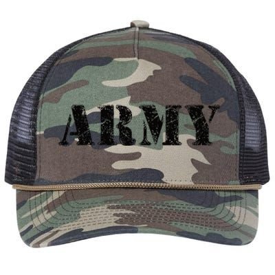 Army  Vintage Military Green Retro USA Soldier Gift  Retro Rope Trucker Hat Cap