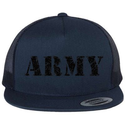 Army  Vintage Military Green Retro USA Soldier Gift  Flat Bill Trucker Hat