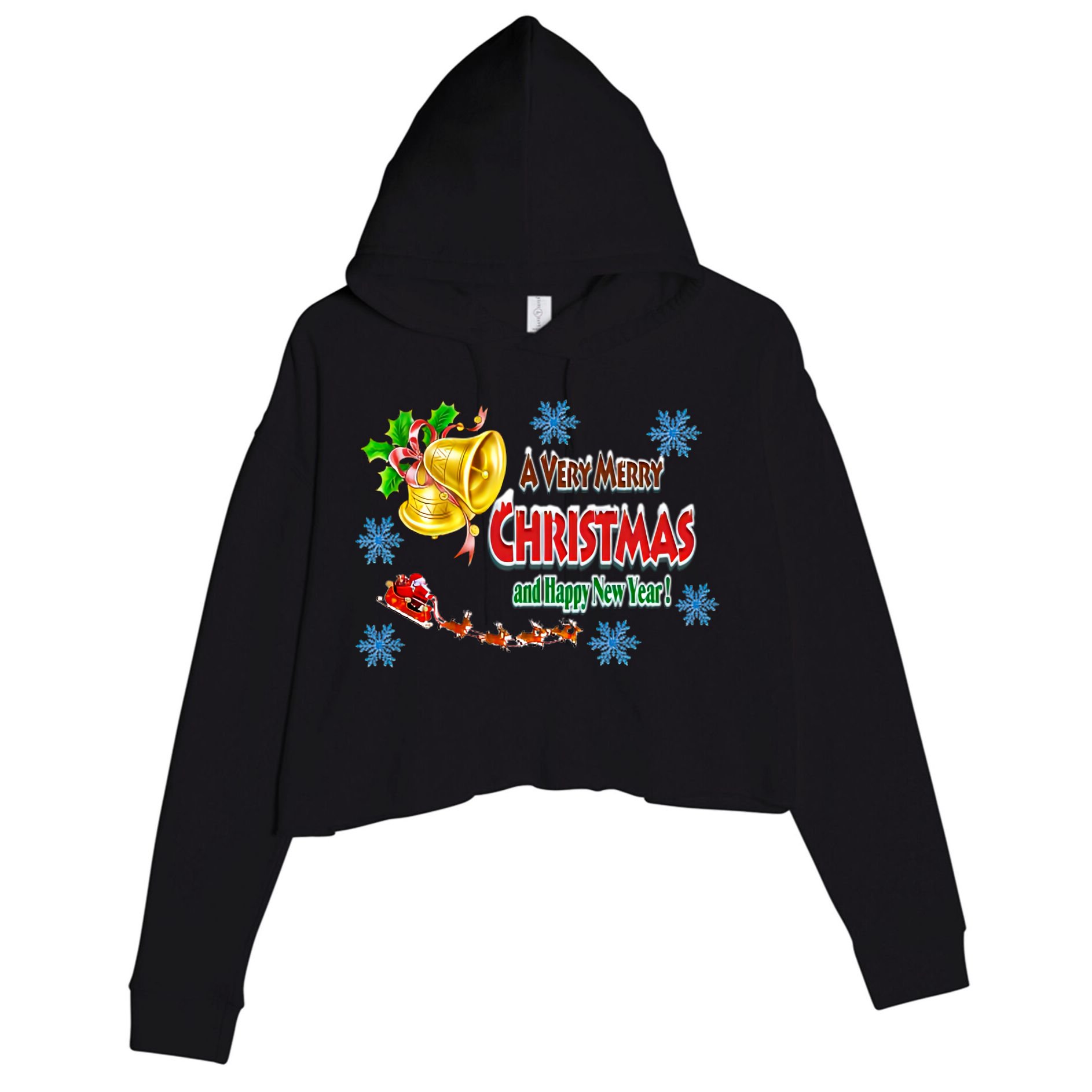 A Very Merry Christmas Crop Fleece Hoodie