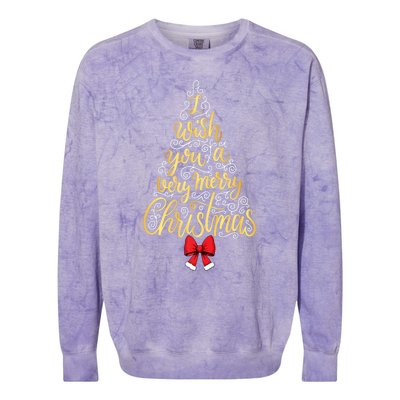 A Very Merry Christmas Tree And Coquette Bow Tank Top Colorblast Crewneck Sweatshirt