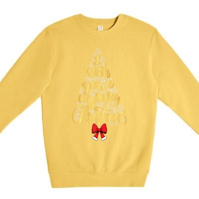 A Very Merry Christmas Tree And Coquette Bow Tank Top Premium Crewneck Sweatshirt