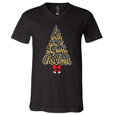 A Very Merry Christmas Tree And Coquette Bow Tank Top V-Neck T-Shirt