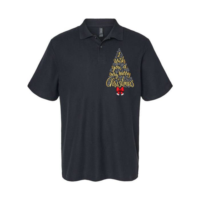 A Very Merry Christmas Tree And Coquette Bow Tank Top Softstyle Adult Sport Polo