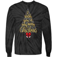 A Very Merry Christmas Tree And Coquette Bow Tank Top Tie-Dye Long Sleeve Shirt