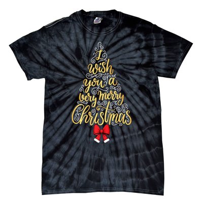 A Very Merry Christmas Tree And Coquette Bow Tank Top Tie-Dye T-Shirt