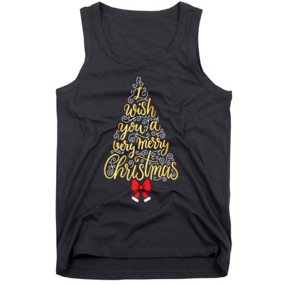 A Very Merry Christmas Tree And Coquette Bow Tank Top Tank Top