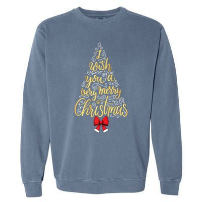 A Very Merry Christmas Tree And Coquette Bow Tank Top Garment-Dyed Sweatshirt