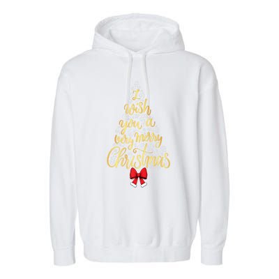 A Very Merry Christmas Tree And Coquette Bow Tank Top Garment-Dyed Fleece Hoodie