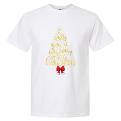 A Very Merry Christmas Tree And Coquette Bow Tank Top Garment-Dyed Heavyweight T-Shirt