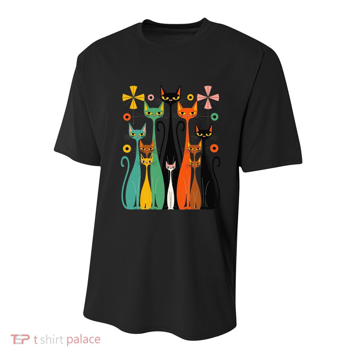 Aesthetic Vintage Mod Cat Design – Retro 50s Kitsch Artwork .Png Youth Performance Sprint T-Shirt