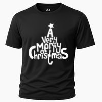 A Very Merry Christmas Tree Logo Cooling Performance Crew T-Shirt