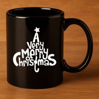 A Very Merry Christmas Tree Logo 11oz C Handle Ceramic Mug