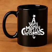 A Very Merry Christmas Tree Logo 11oz C Handle Ceramic Mug