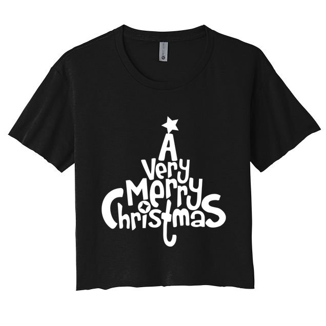 A Very Merry Christmas Tree Logo Crop Top