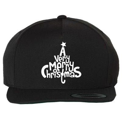 A Very Merry Christmas Tree Logo Wool Snapback Cap
