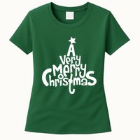 A Very Merry Christmas Tree Logo Womens T-Shirt