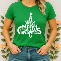 A Very Merry Christmas Tree Logo Womens T-Shirt